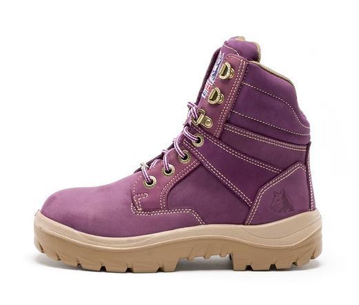 Purple work best sale boots