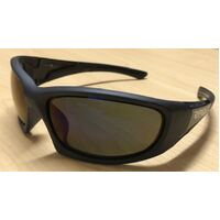 BERCY MATT & SHINY BLACK FRAME, POLARISED BLUE LENS