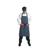 PINSTRIPE FULL BIB APRON - NO POCKET