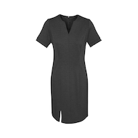 SOFT KNIT SUITING OPEN NECK DRESS