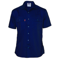 COTTON DRILL WORK SHIRT - SHORT SLEEVE