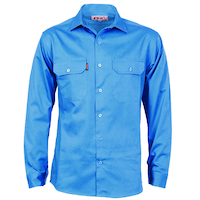 COTTON DRILL WORK SHIRT WITH GUSSET SLEEVE - LONG SLEEVE