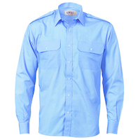 EPAULETTE POLYESTER/COTTON WORK SHIRT - LONG SLEEVE