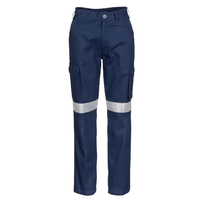 LADIES COTTON DRILL CARGO PANTS WITH 3M REFLECTIVE TAPE