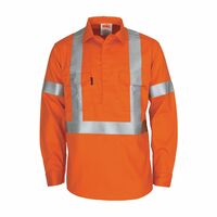 PATRON SAINT FLAME RETARDANT ARC RATED CLOSED FRONT SHIRT WITH "X" BACK 3M F/R R/TAPE - L/S