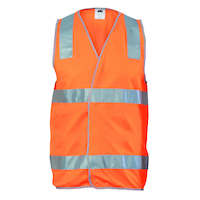 DAY/NIGHT SAFETY VEST WITH HOOP & SHOULDER GENERIC R/TAPE