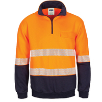 HIVIS SEGMENT TAPED 1/2 ZIP FLEECY WINDCHEATER