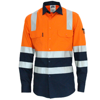 HIVIS 2 TONE L/W COTTON BIO-MOTION & "X" BACK SHIRT WITH CSR R/TAPE - L/S