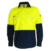 TWO-TONE RIPSTOP COTTON COOL SHIRT, L/S