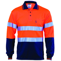 HIVIS D/N COOL BREATHE POLO SHIRT WITH CSR R/TAPE - LONG SLEEVE