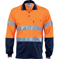 HI VIS TWO TONE COTTON BACK POLOS WITH GENERIC R.TAPE - L/S