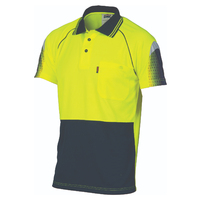 HIVIS COOL-BREATHE SUBLIMATED PIPING POLO - SHORT SLEEVE