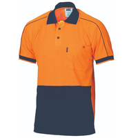 HIVIS COOL-BREATHE DOUBLE PIPING POLO - SHORT SLEEVE