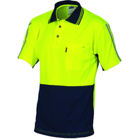 HIVIS COOL-BREATHE STRIPE POLO - SHORT SLEEVE
