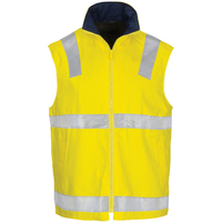 HIVIS COTTON DRILL REVERSIBLE VEST WITH GENERIC R/TAPE