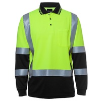 JB's HI VIS L/S D+N H PATTERN BIOMOTION TRAD POLO