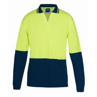 JB's HI VIS L/S NON BUTTON POLO