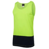 JB's HI VIS TRADITIONAL SINGLET LIME/NAVY - SIZE XS