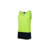 JB's HI VIS TRADITIONAL SINGLET LIME/NAVY - SIZE 3XL