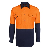 JB's HI VIS CLOSE FRONT L/S 190G SHIRT