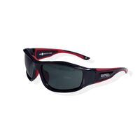 ICEBERG ALUMINUM BLACK/RED FRAME, POLARISED GREY WATER REPELLENT LENS