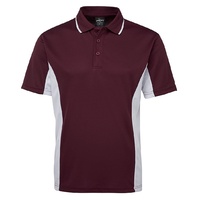 PODIUM CONTRAST POLO MAROON/WHITE - SIZE L