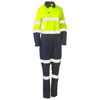 WOMENS TAPED HI VIS COTTON DRILL COVERALL