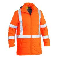TAPED HI VIS PUFFER JACKET WITH X BACK (SHOWER PROOF)