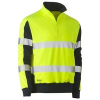 TAPED HI VIS STRETCHY FLEECE ZIP PULLOVER