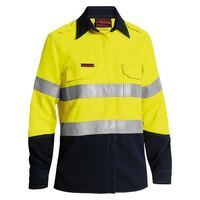 WOMENS TENCATE TECASAFE PLUS 580 TAPED HI VIS LIGHTWEIGHT FR VENTED SHIRT LONG SLEEVE