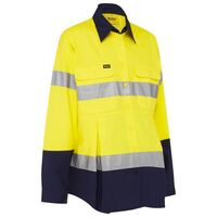 WOMENS 3M TAPED HI VIS MATERNITY DRILL SHIRT