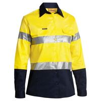 WOMENS 3M TAPED HI VIS DRILL SHIRT LONG SLEEVE