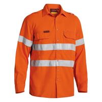 TENCATE TECASAFE PLUS TAPED 580 TAPED HI VIS LIGHTWEIGHT FR VENTED SHIRT LONG SLEEVE