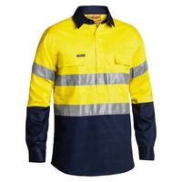 3M TAPED CLOSED FRONT HI VIS DRILL SHIRT LONG SLEEVE