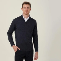 NNT CATE37 Trevira Wool Blend Long Sleeve Zip Neck Jumper
