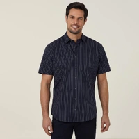 NNT CATJDM Avignon Pinstripe Stretch Short Sleeve Shirt