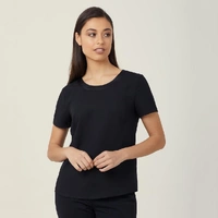 NNT CATU2N Satin Back Crepe Short Sleeve Shell Top