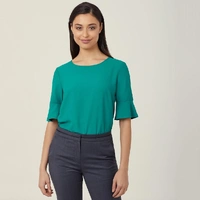 NNT CATU5T French Georgette Fluted Sleeve Top