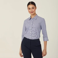 NNT CATUKV Avignon Fine Block Stripe Stretch 3/4 Sleeve Shirt