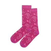 Biz Care CCS250U Unisex Pink Happy Feet Comfort Socks
