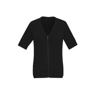 WOMENS ZIP FRONT S/S CARDIGAN