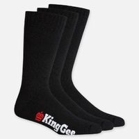 KingGee K09230 Men's Bamboo Crew Work Socks - 3 Pack