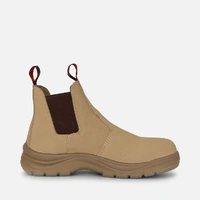KingGee K25180 Flinders Suede Steel Cap Gusset Work Boots - Sand