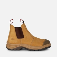 KingGee K25200 Tradie Gusset Steel Cap Safety Boots With Scuff Cap - Wheat