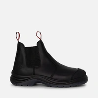 KingGee K25250 Tradie Gusset Steel Cap Safety Boots With Scuff Cap - Black