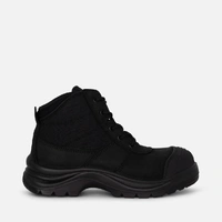 KingGee K26490 Tradie Women's Zip/Lace Steel Cap Work Boots 5" - Black