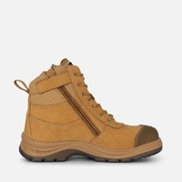 KingGee K27105 Tradie Zip/Lace Composite Safety Work Boots 6" - Wheat