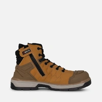 KingGee K27115 Quantum Hybrid Zip/Lace Composite Toe Work Boots 5" - Wheat