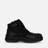 KingGee K27150 Tradie Zip/Lace Steel Cap Safety Work Boots 5" - Black
