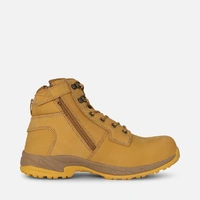 KingGee K27380 Women's Tradie Hybrid Zip/Lace Composite Cap Work Boots 6" - Wheat